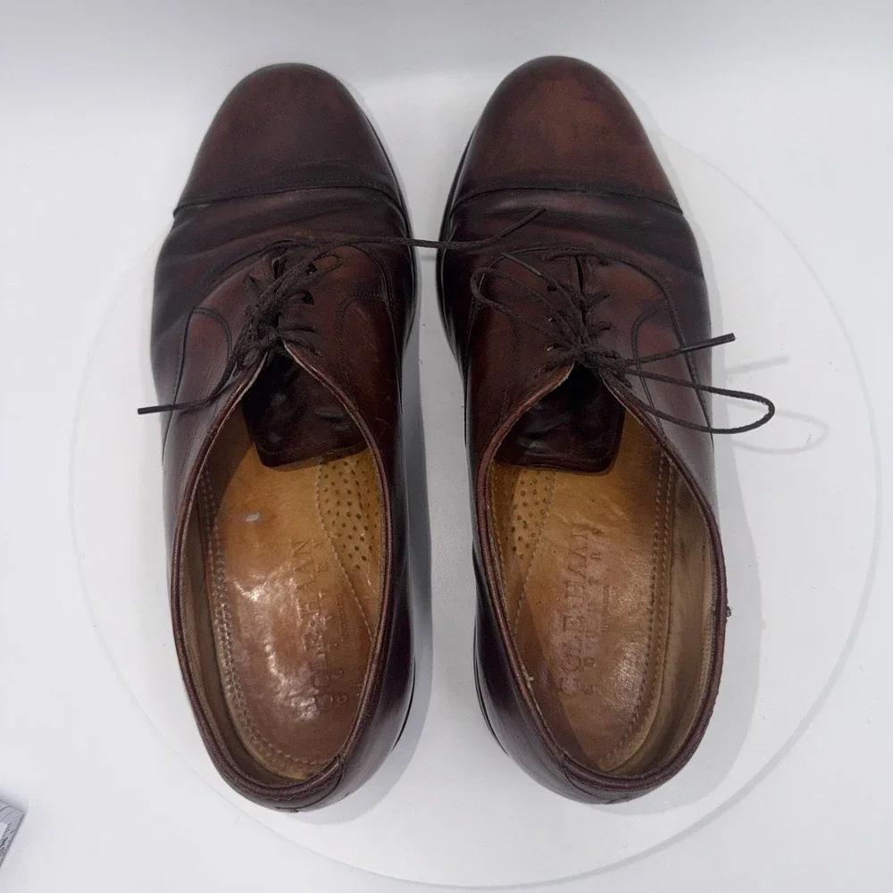 Vintage Cole Haan Oxford Dress Shoes Mens Sz 8 D Burgundy Cap Toe USA Made Derby